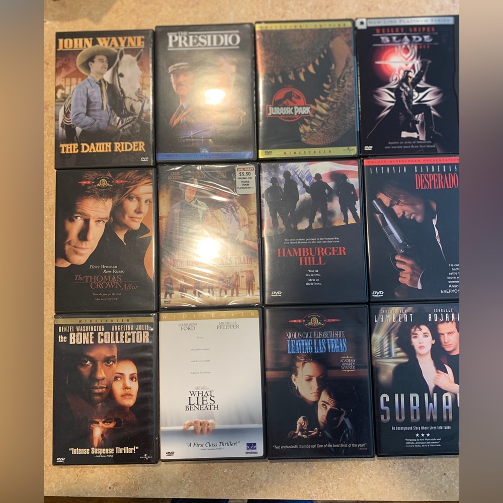 12 DVD Movies Lot; Desperado, Blade, Presidio, Hamburger Hill and More like new